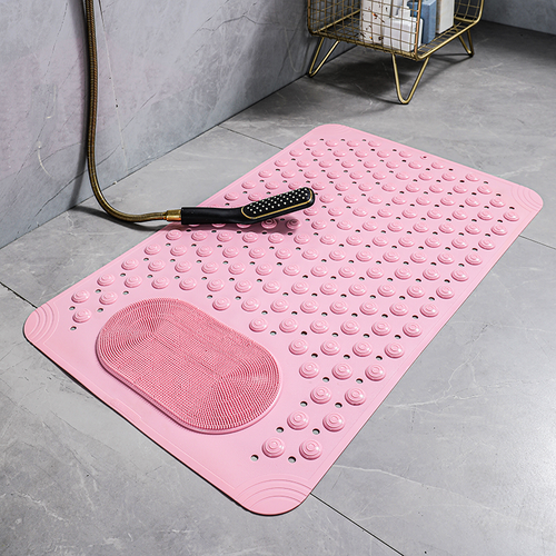 Modern Extra Long PVC Shower Mat Wear and Water Resistant Anti-Slip Design for Drainage Vinyl Flooring for Showers,Khaki