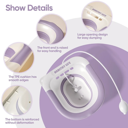 Ergonomic Foldable Eco-friendly Plastic Yoni Steam Seat Toilet Sitz Bath Soaking Basin Portable Design for Pregnant Women