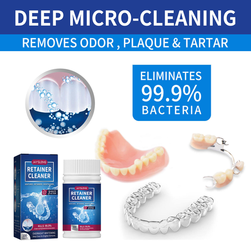 Mild Cleaning Tablets Gum Antibacterial Odor Removing Fresh Breath Yellowing Removal Brightening Denture Cleaner