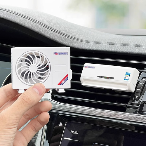 Hot Selling Air Conditioner Shape Car Perfume Air Freshener Vent Clip Mini Solar Car Perfume Air Conditioning Decoration Lemon Scent