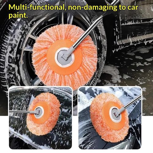 Sunflower Dust Removal Chenille Round Telescopic Handle Multifunctional Household Dust Mop