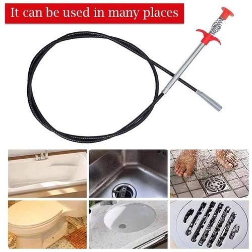 Flexible Drain Snake with Grabber Claw for Sink Toilet Gutter Clog Removal in Tight Spaces