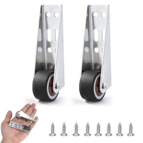 Vertical Track Roller Wheel, Heavy Duty 110LBS Sliding Door Bottom Guide, Anti-Wobble Door Stop, Nylon Wheel & Aluminum Bracket, Smooth Quiet Sliding, Easy to Install Replacement Parts for Barn Door, Interior Door, Wardrobe, Cabinet, Closet Organizer 20 Per Set