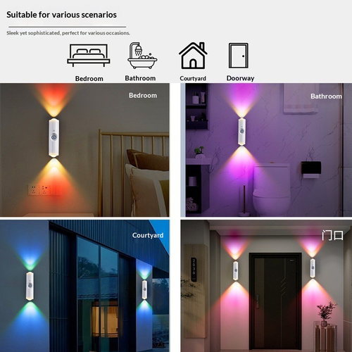 Modern Contemporary ABS Indoor USB Charging LED Wall Switch Control Multi-Color Temperature Bedside Decorative Atmosphere
