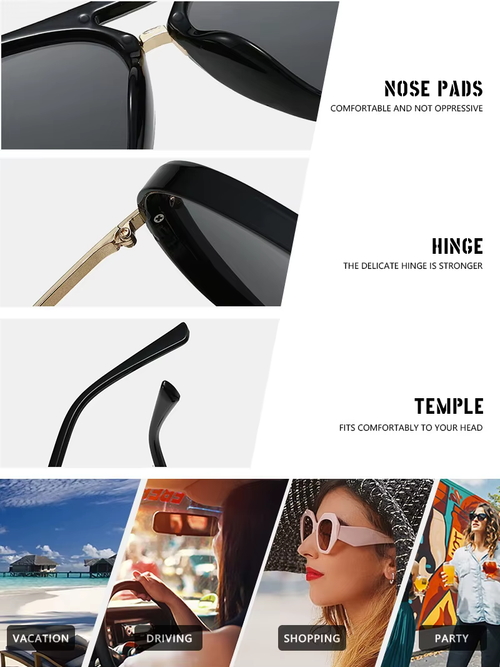 UV400 New Fashion Oversized Sunglasses - Trendy Viral Cross-Border Style, Versatile Shades
