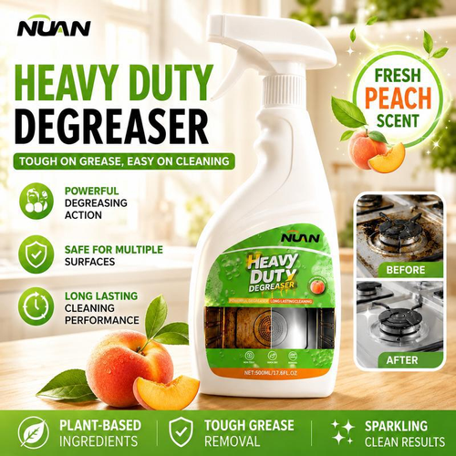 Kitchen Heavy-Grease Cleaner Spray Powerful Oil-Stain Removal Formula Refreshing Lemon Scent Model Two Per Set