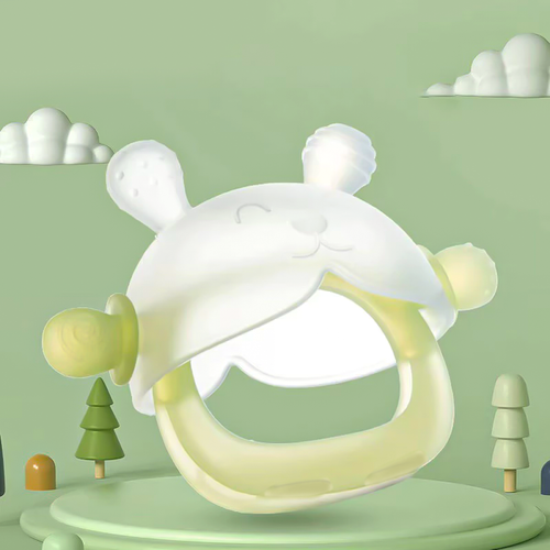 Silicone Baby Food Grade Rabbit Complete Set Hand Held Boilable Liquid Silicone Special Soothing Chew Toy