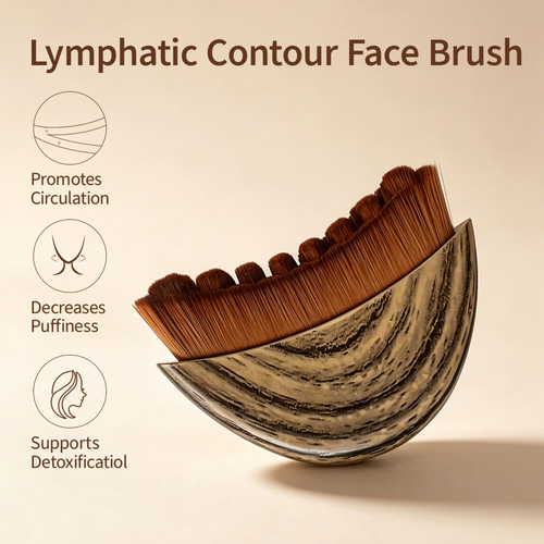 Makeup Brush Lymphatic Contour Face Brush-Ergonomic Design for Precise Skin Drainage or Massaging Relieves Fatigue Dry Brush