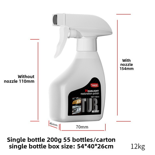 Car Headlight Renovation Repair Kit Grinding Molecules Crystal Coating Liquid Cleaning Polishing Scratch Repair for T171 Model Two Per Set