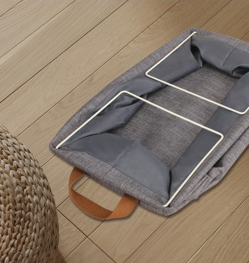 Cationic Steel Frame Rectangular Handle Foldable Portable Fabric Clothing Storage Box Wardrobe Dustproof Moisture-proof