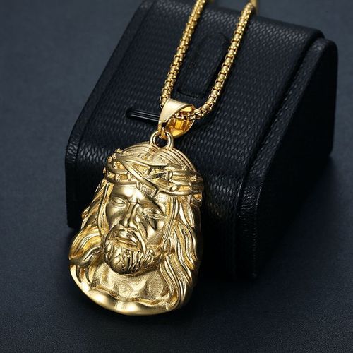 Last Supper Faith Statement Necklace, Premium Stainless Steel Gold-Plated High Quality Material, Hypoallergenic 24-in Chain