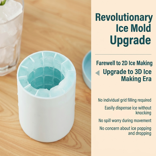 Hot Selling Silicone Ice Cube Mold Cylinder Tray With Lid Easy Release for Kitchen Home Summer Ice Making 60 Grids Two Per Set