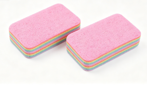 12-Layer Eco-Friendly Absorbent Non-Stick Oil Kitchen Scouring Pads Dishwashing Sponges Value 2-Pack