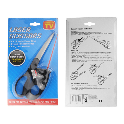 Professional Laser Guided Scissors Stainless Steel Precision Cutting Fast Scissor Shear Cut Straight Infrared Laser Scissor