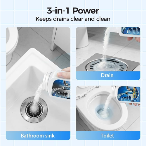 Drain Foam Cleaner 2026 Fast Acting Kitchen & Bathroom Drain Clog Remover Liquefies Grease & Destroys Hair Clogs Home Use