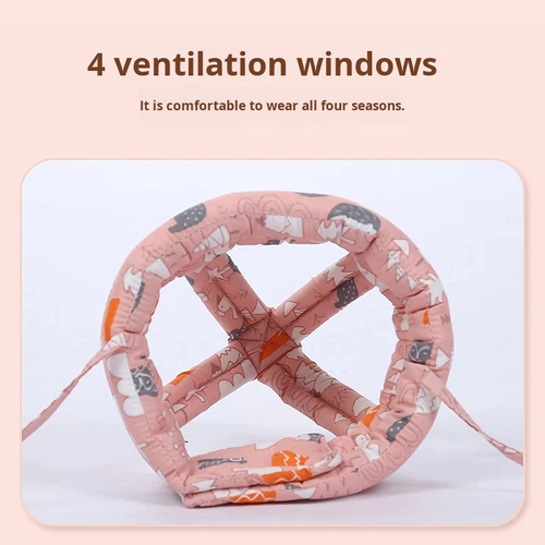 Baby Bamboo Anti-Collision Anti-Fall Protective Hat Pink Safe Breathable Washable All-Season Use
