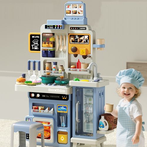 Newest Multifunctional Plastic Big Spray Kitchen Set Toy Pretend Play Real Cooking Set Food Children Kitchen Game Toy for Kids
