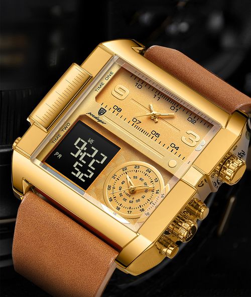 New Men's Electronic Watch with Dual Display Electronic Quartz Watch
