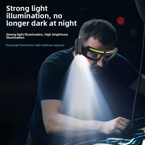 The Multi-functional Glasses Lamp TYPE-C Charging Warning Headlamp Is Compact and Portable