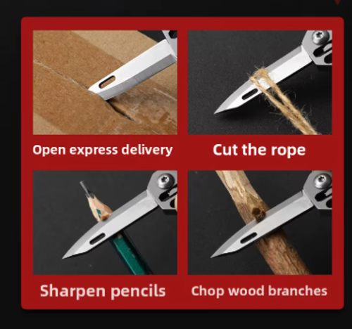 Titanium Alloy Camping Knife Multi-Function Key Chain Mini EDC Portable Box Opening Sharp Carry-on Express Folding Knife