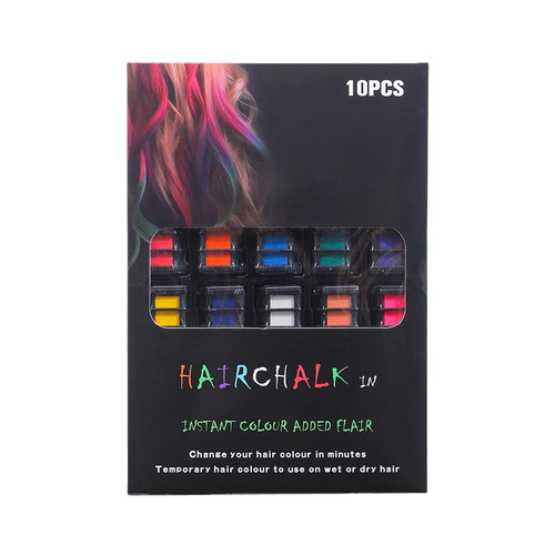 Natural Washable Temporary Hair Dye Comb 10 Shades, Non-Alcohol Herbal Safe Hair Chalk, Easy DIY Color Changing Hairstyle, Heat Friendly, Harmless to Hair for Cosplay & Daily Use