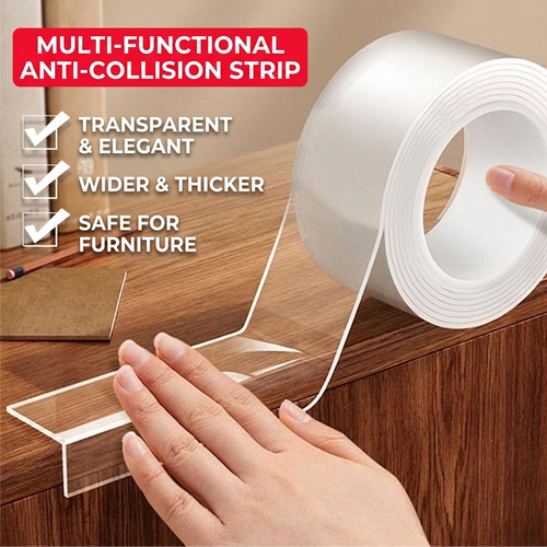 Clear Edge Guard Tape Corner Protector Baby Safety Self-Adhesive Rubber Soft PVC Waterproof Anti-Collision Strip Furniture Glass Two Per Set