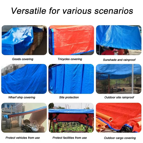 Outdoor Truck Cover Blue Waterproof PE Tarpaulin Woven Industrial Fabric Water Resistant for Tent Bag Car Truck 3m*4m