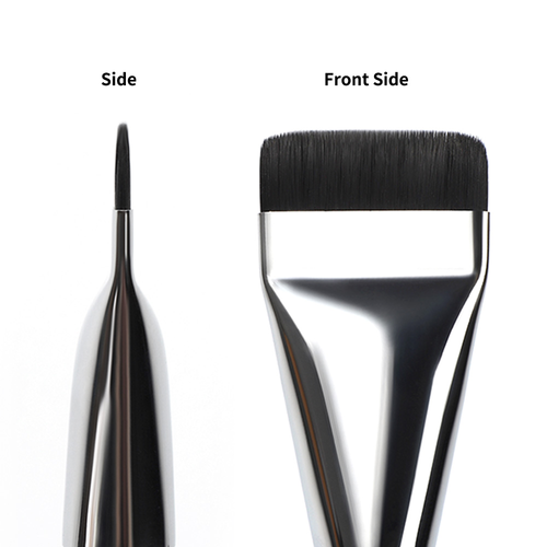 Professional Ultra-Thin Concealer Brush New Straight Line Electroplate Silver Single Flat Head Foundation Make-Up Brush Handle