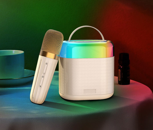 Portable Mini Karaoke Machine with Voice Changer Wireless Speaker Powered by Battery Toy Type with Type C