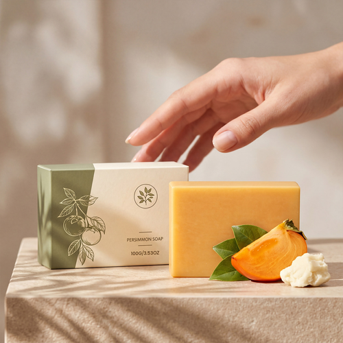 Persimmon Soap Gently Cleanses the Body and Skin, Moisturizes and Hydrates, Leaves a Natural Fresh Scent