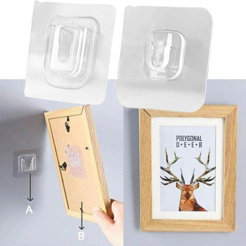 50 pairs Strong Transparent Double-Sided Adhesive Plastic Wall Hooks Living Room Kitchen Bathroom Wall Storage Holder Suction Cup