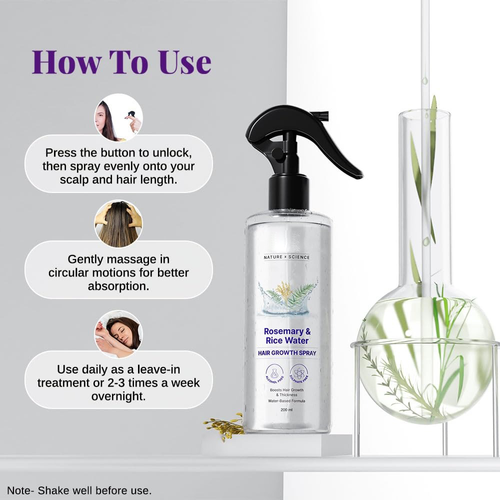 Rosemary Hibiscus Nature Hair Oil Spray Strengthens Hair & Nourishes Scalp Controls Hair Fall for All Hair Types