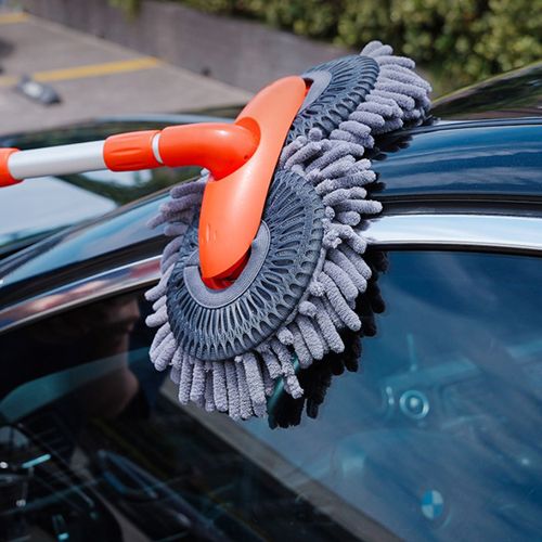 360 Degree Rotation Double Head Brush Chenille Detachable Retractable 3 Sections Extended Car Washing Brush