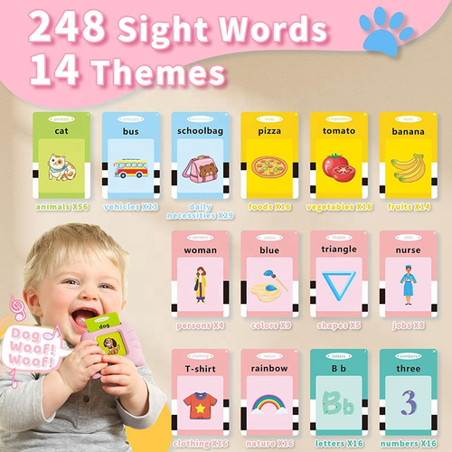 Early Childhood Language Education Talking Flash Cards Learning Device Educational Toys Word Playing Card for Kids