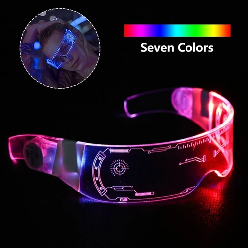 Colorful Led Luminous Glasses Electronic Visor Glasses Light up Glasses Prop for Festival Bar Party Performance Gifts