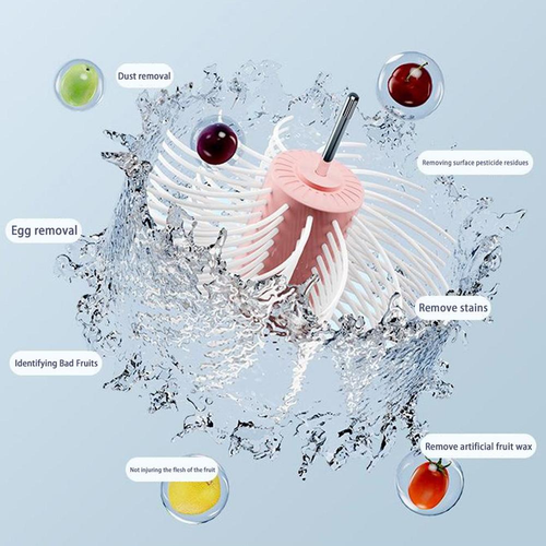 Fruit Vegetable Washing Machine Fruit Washing Spinner Device Vegetable Cleaner Device with Spin Scrubber Brush for Home Kitchen,Blue