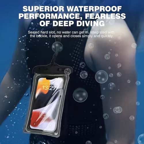 Sports Luxury Universal Clear PVC Touchable Dry Protective Waterproof Mobile Phone Bag with Strap Value 4-Pack