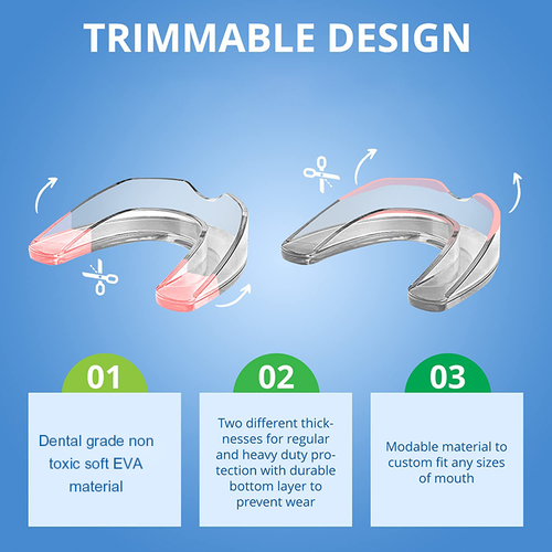 Night Guard Teeth Bruxism Grinding Teeth Whitening EVA Plastic Clear Mouth Guards Trays 8 Pieces Anti-Snore BPA Free Food Grade