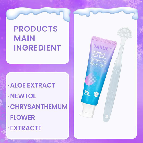 Oral Tongue Cleaner Fresh Gel - Gentle Care Gel with Tongue Brush, Deep Cleaning & Long-Lasting Fresh Breath