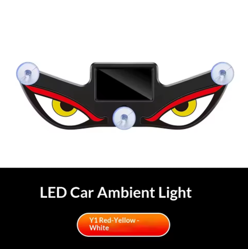 Universal Motors Devil Eye Solar Wireless Decorative Light, LED Warning Light, Rear Window Ambient Light