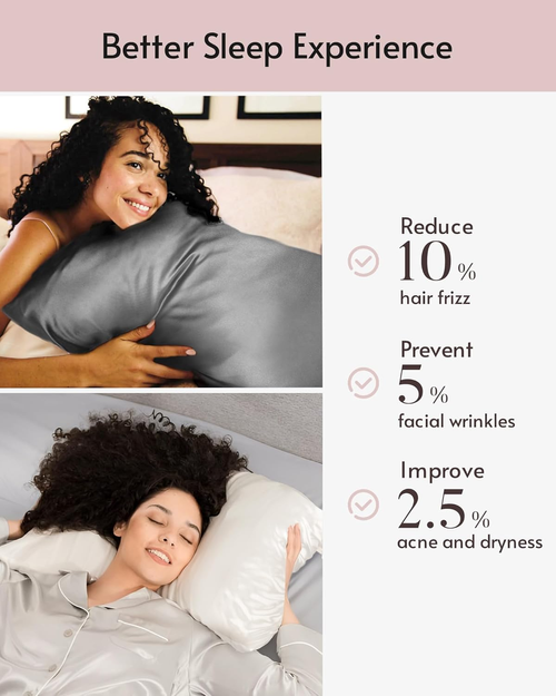 Standard Size Queen Satin Pillow Cover for Hair & Skin Travel Elastic Band Cooling Satin Pillowcases,rose gold