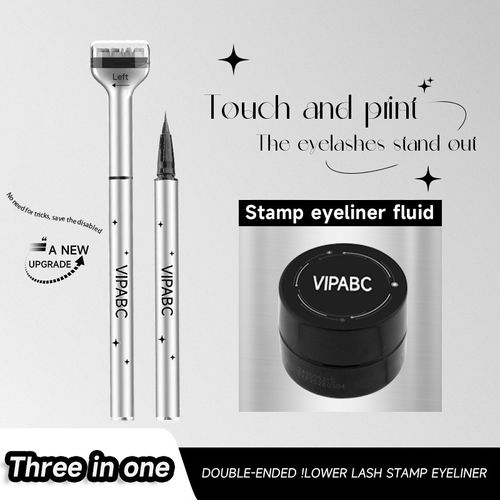 Mascara Case Eyebrow Tint Cream Pressing Eyeliner Lower Eyelash Stamp(Includes an Eyeliner Pencil)