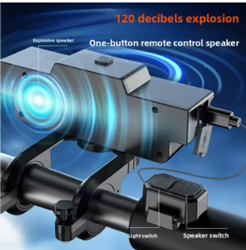 New High-brightness 2000mAh Rechargeable Powerful bicycle Front Light Waterproof Mountain Biking Headlight Horn Essential