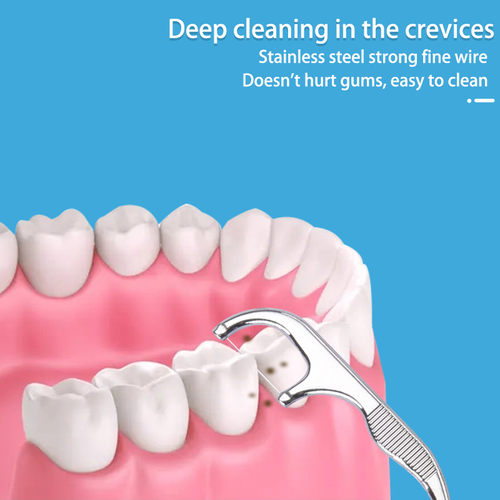 Stainless Steel Dental Floss - Exquisite Oral Care, Keep Clean Anytime, Anywhere Includes 50m of dental floss.