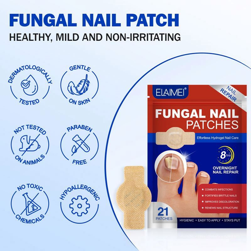 Nighttime Renewal Fungal Nail Treatment Patches Effortless Hydrogel Nail Care 8 Hours Fast Effective Nail Repair Patches  3X21=63Patches