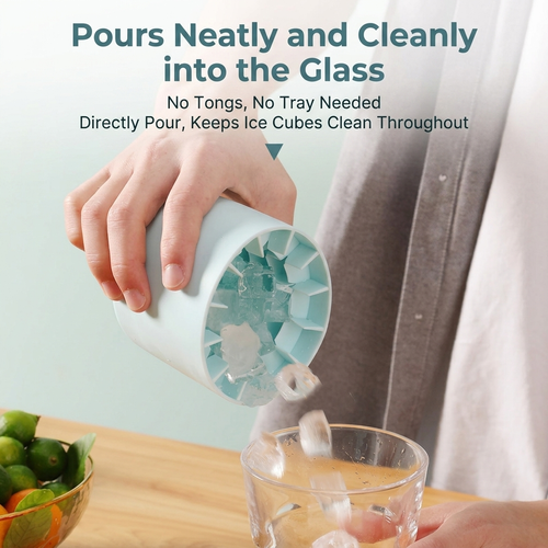 Hot Selling Silicone Ice Cube Mold Cylinder Tray With Lid Easy Release for Kitchen Home Summer Ice Making 60 Grids Two Per Set