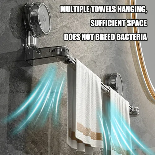 Modern Design Cross-Border Telescopic Towel Bar Punch-Free Wall-Mounted Bathroom Storage Rack with Suction Cup Made of Plastic