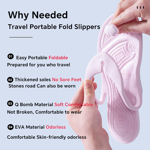Unisex Disposable Lightweight Anti-Slip Flip-Flops Foldable Travel Slippers for Men for Hotels Airplane Pool Shower Pink And White Value 2-Pack