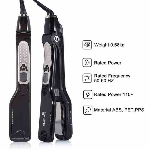 Professional Steam Straightener Brush with LCD Display, Wide Ceramic Plate Anti-Scald Hair Straightening Comb, Hydrating for Frizzy Curly Damaged Hair, Salon Grade Hair Styling Tool
