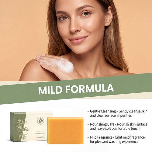 Persimmon Soap Gently Cleanses the Body and Skin, Moisturizes and Hydrates, Leaves a Natural Fresh Scent